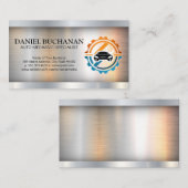 Carte De Visite Pièces et services automobiles | Métallique brossé (Devant / Derrière)