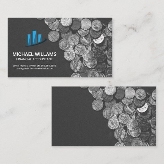 Carte De Visite Pièces | Graphique à barres (Devant / Derrière)