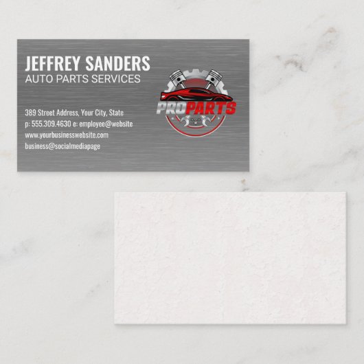 Carte De Visite Pièces Performance | Services Auto (Devant / Derrière)