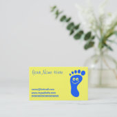 Carte De Visite Pied bleu heureux (Debout devant)
