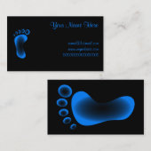 Carte De Visite Pied bleu transparent (Devant / Derrière)