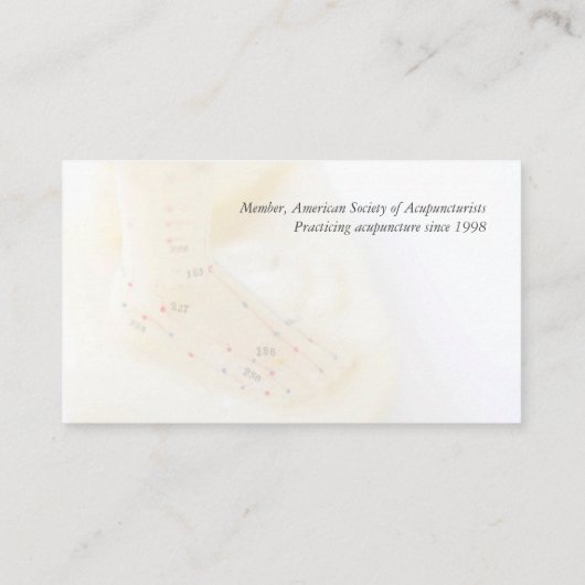 Carte De Visite Pied d'acupuncture (Dos)