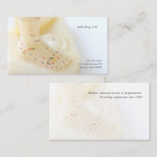 Carte De Visite Pied d'acupuncture (Devant / Derrière)