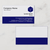 Carte De Visite Pied de page couleur - Marine profonde (Devant / Derrière)