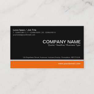 Carte De Visite Pied de page couleur - Orange avec noir
