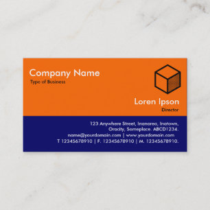 Carte De Visite Pied de page couleur - Orange et Navy profond