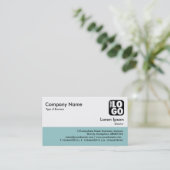 Carte De Visite Pied de page couleur - Vert bleu clair (Debout devant)