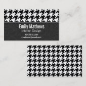 Carte De Visite Pied-de-poule noir et blanc (Devant / Derrière)