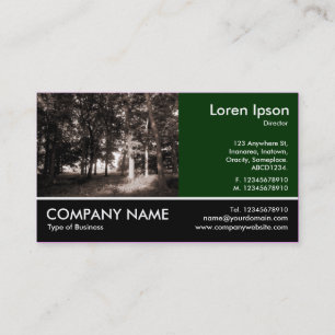 Carte De Visite Pied Photo - Vert foncé - Bois dans le Parc
