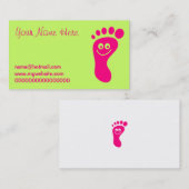 Carte De Visite Pied rose heureux (Devant / Derrière)