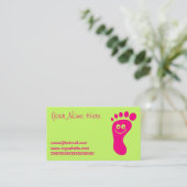 Carte De Visite Pied rose heureux (Debout devant)