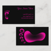 Carte De Visite Pied rose transparent (Devant / Derrière)