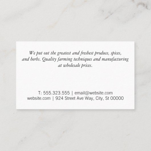 Carte De Visite Pied | Salade | Chef (Dos)