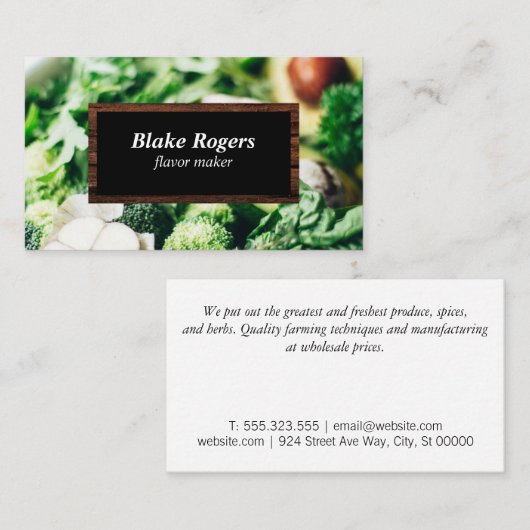 Carte De Visite Pied | Salade | Chef (Devant / Derrière)