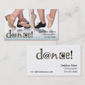 Carte De Visite "Pieds de danse" - chorégraphe, danseur, (Devant / Derrière)