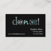 Carte De Visite "Pieds de danse" - chorégraphe, danseur, (Dos)