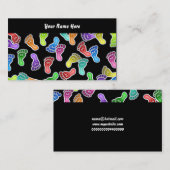 Carte De Visite Pieds heureux de papier peint, votre nom ici (Devant / Derrière)