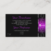 Carte De Visite Pieds noirs pourpres Étincelants Diamants Initiale (Dos)