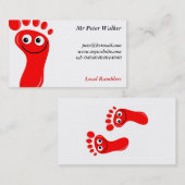 Carte De Visite Pieds rouges heureux (Devant / Derrière)