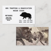 CARTE DE VISITE PIÉGEAGE ET ÉRADICATION DE PORC (Devant / Derrière)