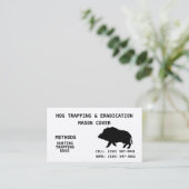 CARTE DE VISITE PIÉGEAGE ET ÉRADICATION DE PORC (Debout devant)