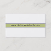 Carte De Visite Piégeur d'animaux nuisibles (Dos)