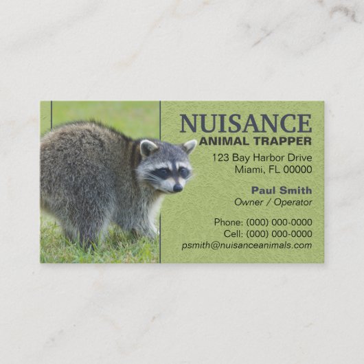 Carte De Visite Piégeur d'animaux nuisibles (Devant)