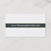 Carte De Visite Piégeur d'animaux nuisibles (Dos)