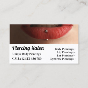 Carte De Visite Piercing aux lèvres Rose Elegant Bijoux en argent