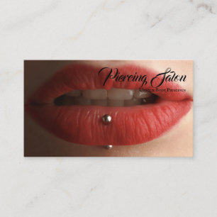 Carte De Visite Piercing des lèvres rouge noir photo