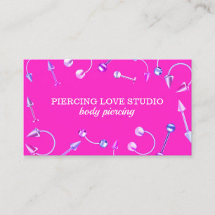 Carte De Visite Piercing pour bijoux pour corps rose