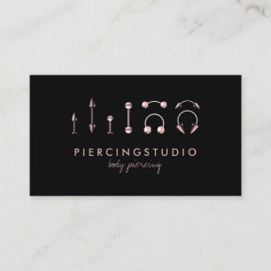 Carte De Visite Piercing Specialist Tattoo Studio Rose Gold