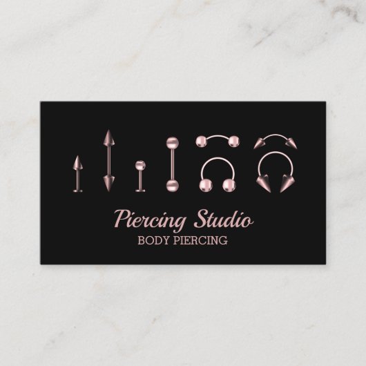 Carte De Visite Piercing Studio Rose Gold (Devant)