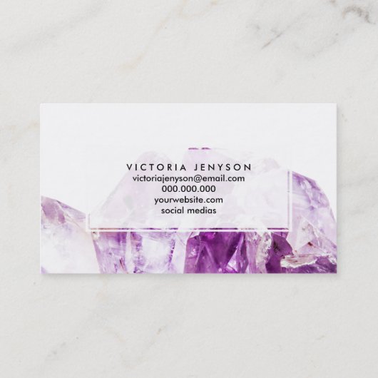 Carte De Visite Pierre améthyste d'agate violette moderne (Dos)