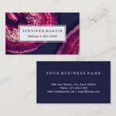 Carte De Visite Pierre assez rose et pourpre de Geode d'agate sur (Devant / Derrière)