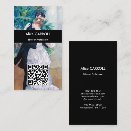 Carte De Visite Pierre-Auguste Renoir - Danse à la ville - QR Code (Devant / Derrière)