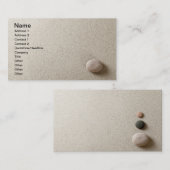 Carte De Visite Pierre beige sur l'arrière - plan de sable (Devant / Derrière)