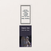 Carte De Visite Pierre blanche Chrétien priant Ange Statue pourpre (Extérieur déplié)