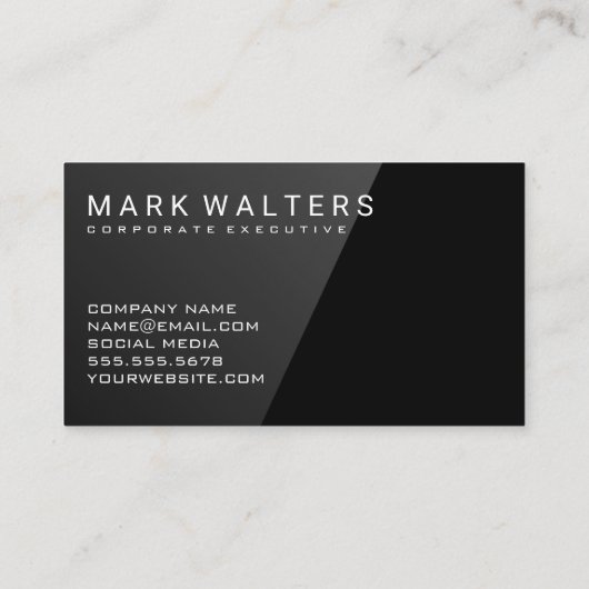 Carte De Visite Pierre blanche | Luminosité noire (Dos)