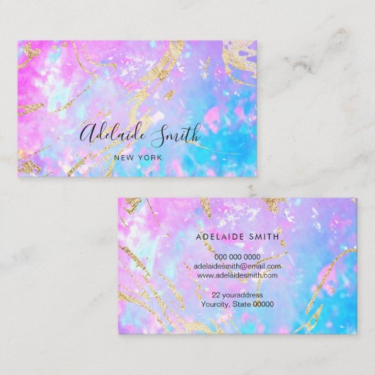 Carte De Visite pierre bleue violette (Devant / Derrière)