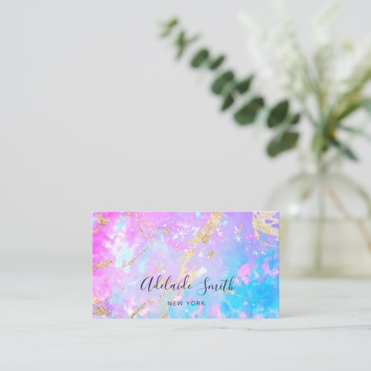 Carte De Visite pierre bleue violette (Debout devant)