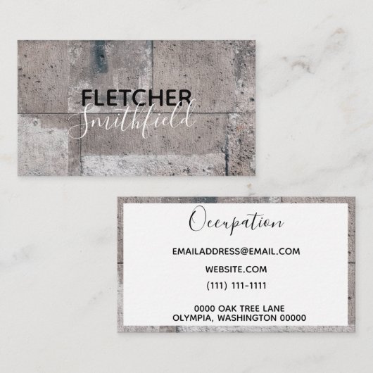 Carte De Visite Pierre concrète (Devant / Derrière)