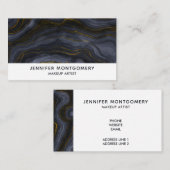 Carte De Visite Pierre d'Agate Noir & Or moderne Abstrait (Devant / Derrière)