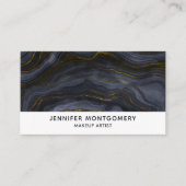 Carte De Visite Pierre d'Agate Noir & Or moderne Abstrait (Devant)