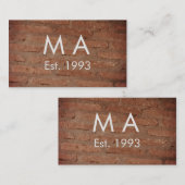 Carte De Visite pierre de brique rustique Brown ajouter le nom let (Devant / Derrière)