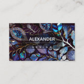 Carte De Visite Pierre de cristal Iridescente, Bleu, Lavande (Devant)