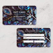 Carte De Visite Pierre de cristal Iridescente, Bleu, Lavande (Devant / Derrière)