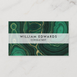 Carte De Visite Pierre de Malachite en marbre vert et or