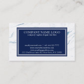 Carte De Visite Pierre De Marbre Blanc Et Bleu (Dos)