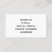 Carte De Visite Pierre de marbre de granit vert moderne (Dos)